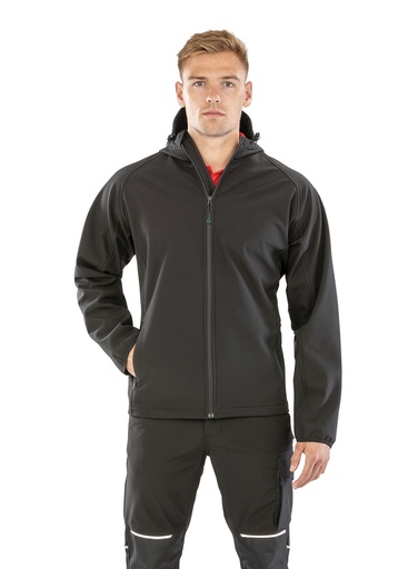 Men's 3-layer recycled softshell jacket with hood [R911M]