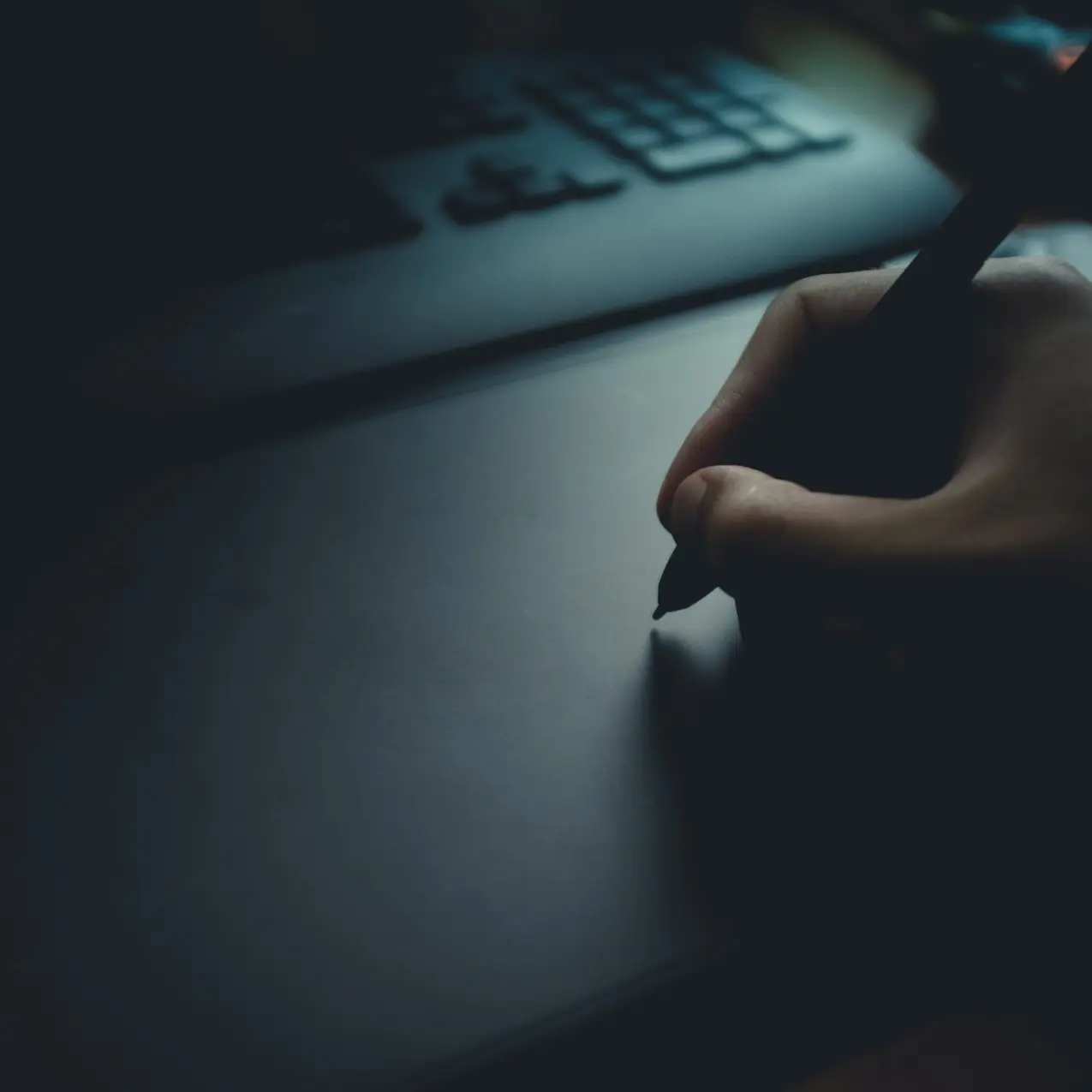 person using track pad