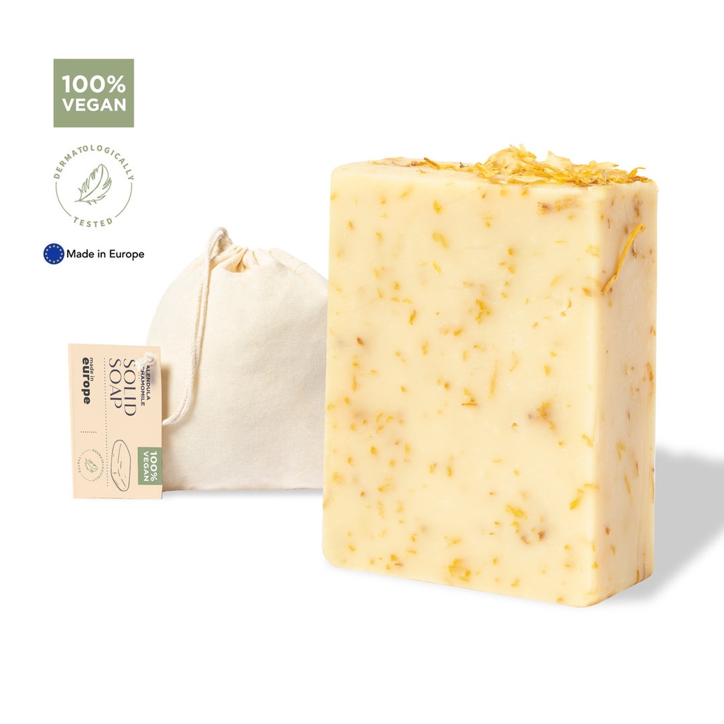 Soothing Calendula & Chamomile Vegan Soap Bar - 100g