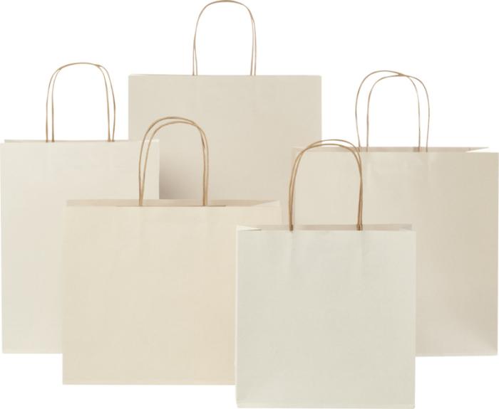 Sac en papier fabriqué à partir de déchets agricoles 150 g/m2 avec poignées torsadées