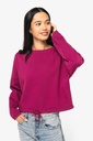 Eco-friendly ladies’ oversize cropped round neck sweatshirt