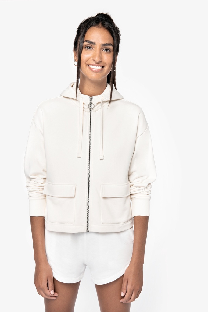 Eco-friendly ladies’ French Terry full zip hooded sweatshirt