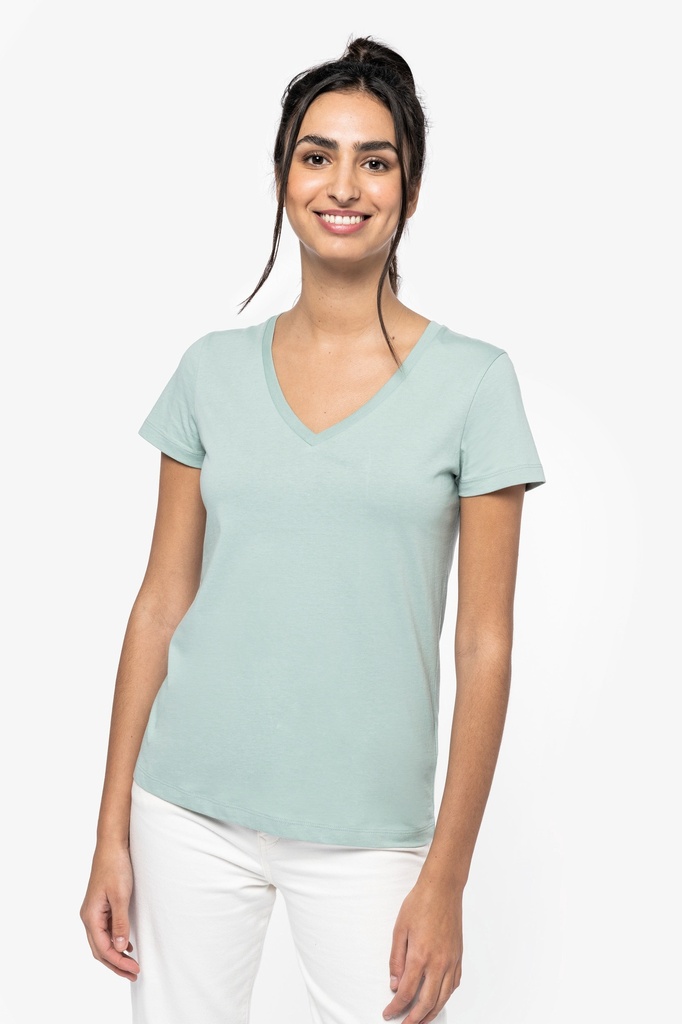 Eco-friendly ladies’ V-neck t-shirt