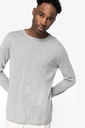 Eco-friendly men's raw edge collar round neck jumper