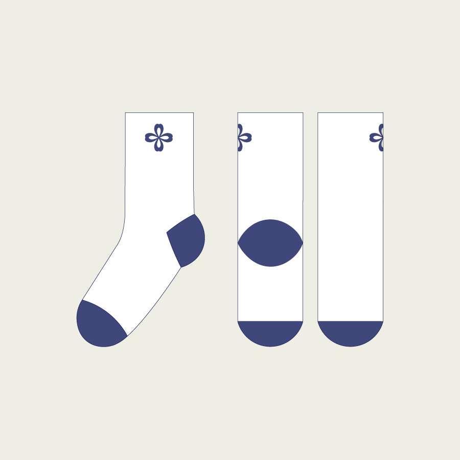 Sock - Medium classic with embroidery - Made in Portugal