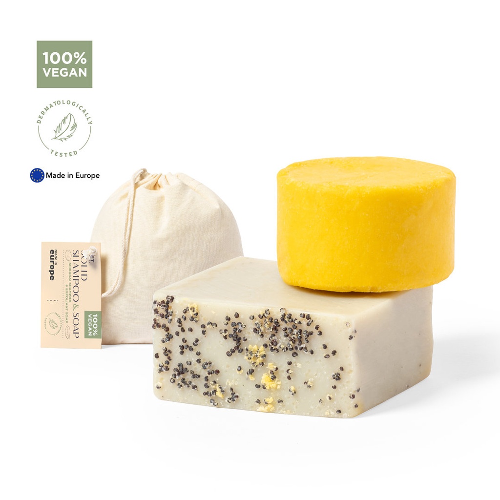 Organic Botanical Soap Bar - 50g" and "Shikakai Solid Shampoo - 30g