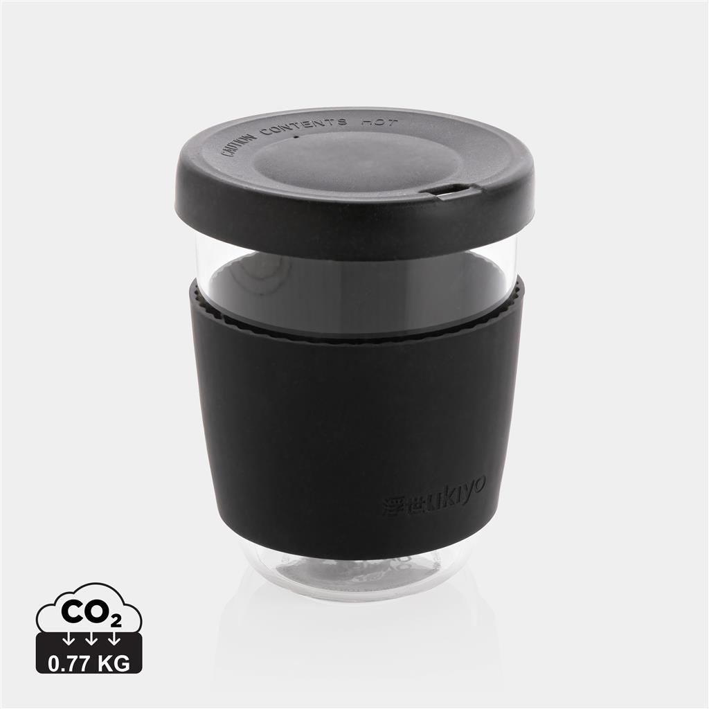 Ukiyo borosilicate glass with silicone lid and sleeve