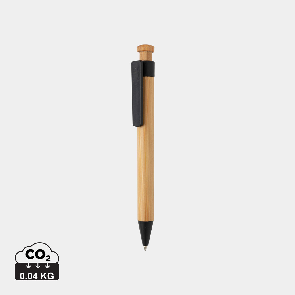 Bamboo pen with wheatstraw clip 