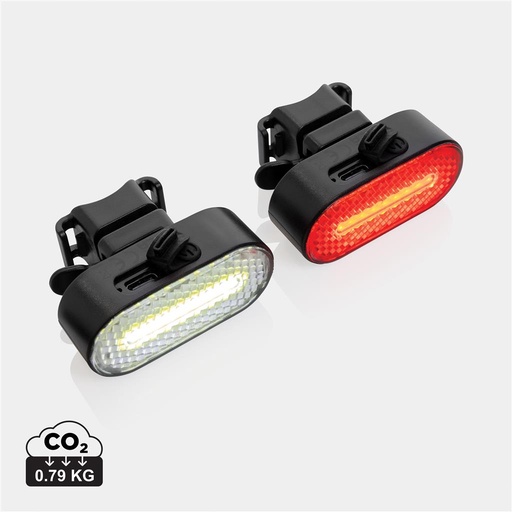 Lumino RCS recycled plastic USB re-chargeable bike light set [P513.8401]