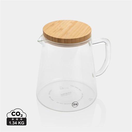 Ukiyo borosilicate glass carafe with bamboo lid 1.2L  [P264.060]