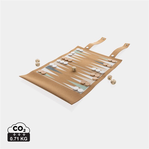 Britton cork foldable backgammon and checkers game set  [P940.219]