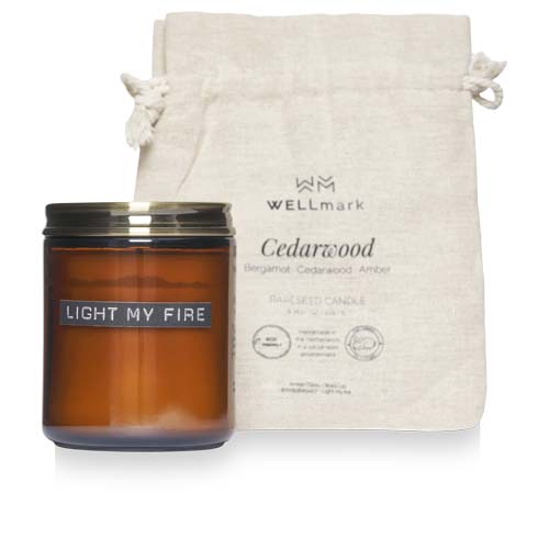 Wellmark cedar wood scented candle medium [126320]