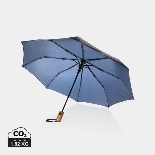 Kaycey 21" AWARE™ RPET Acacia wood mini auto open umbrella  [P850.7019]