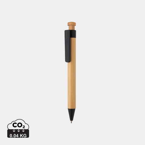 Bamboo pen with wheatstraw clip 
