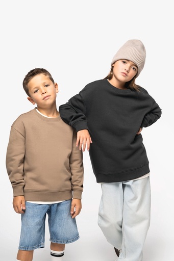 Eco-friendly kids' oversize round neck sweatshirt [NS437]