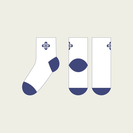 Sock - Classic mid-low with embroidery - Made in Portugal
