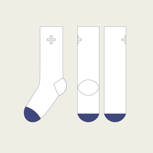Sock - High classic with embroidery - Made in Portugal
