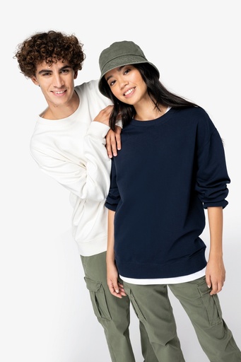 Unisex eco-friendly French Terry dropped shoulders round neck sweatshirt [NS430]