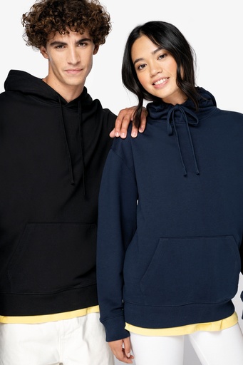 Unisex eco-friendly French Terry dropped shoulders hooded sweatshirt [NS431]
