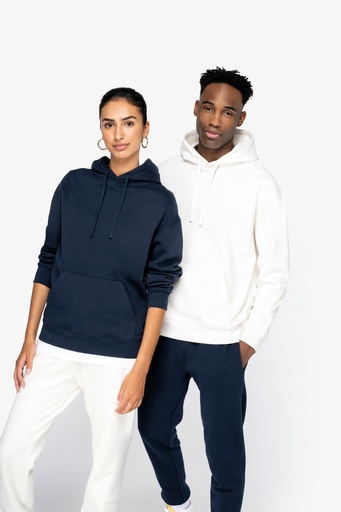 Unisex eco-friendly brushed fleece dropped shoulders hooded sweatshirt [NS436]
