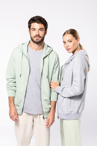 Unisex eco-friendly French Terry zipped hooded sweatshirt [K4008]