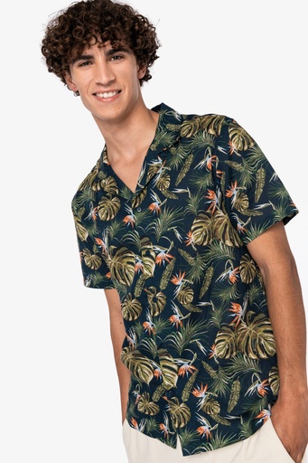 Men’s eco-friendly Hawaiian print shirt [NS529]