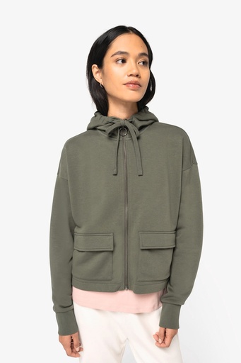Eco-friendly ladies’ French Terry full zip hooded sweatshirt [NS409]