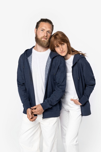 Eco-friendly unisex recycled full zip hooded sweatshirt [NS412]