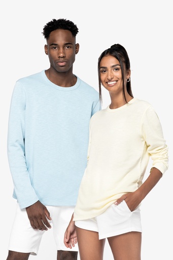 Unisex eco-friendly French Terry faded crew neck sweatshirt [NS418]
