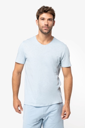 Eco-friendly men’s slub t-shirt with raw edges [NS318]