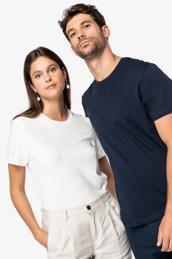 Eco-friendly unisex organic cotton and linen t-shirt [NS325]