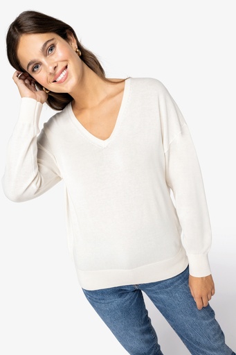 Ladies’ eco-friendly V-neck lyocell jumper [NS921]
