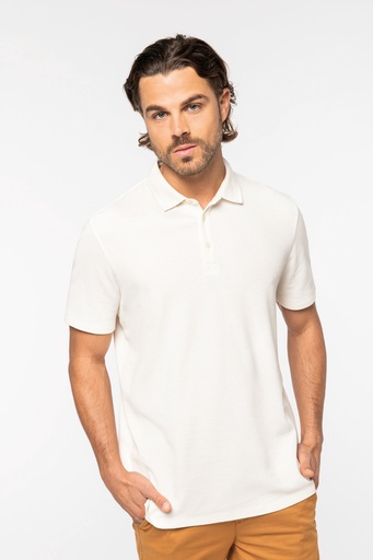 Eco-frienldy men's waffle-knit polo shirt [NS205]