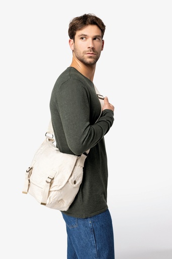 Eco-friendly faded messenger bag [NS140]