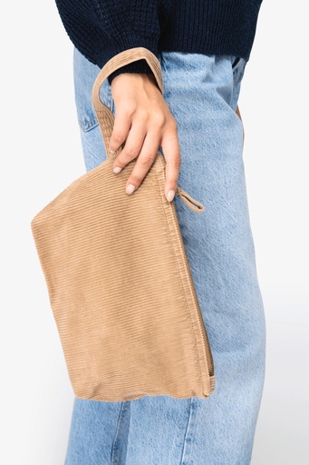 Eco-friendly corduroy washed effect pouch [NS134]