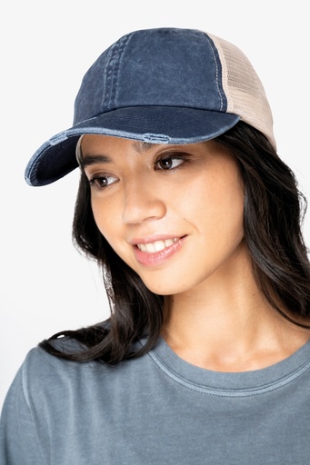 Eco-friendly unisex ripped effect trucker cap [NS027]