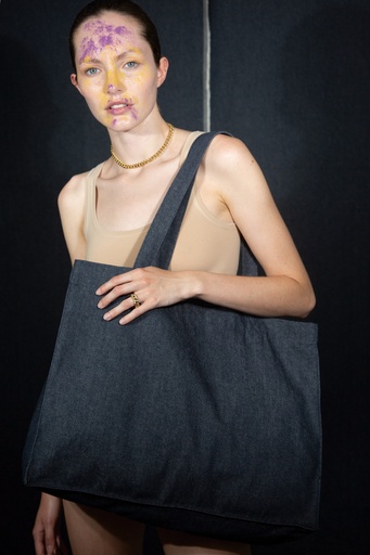 Recycled cotton denim look large shopper [KI5229]