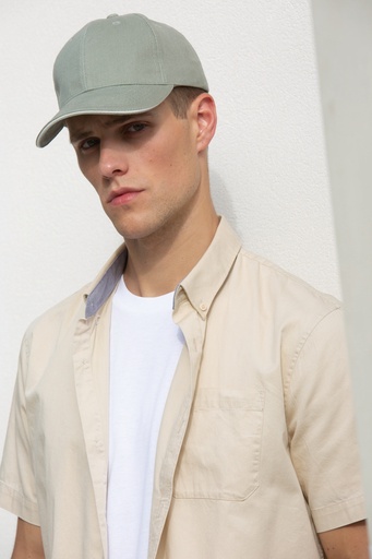 Cap in organic cotton with contrasting sandwich peak - 6 panels [KP198]