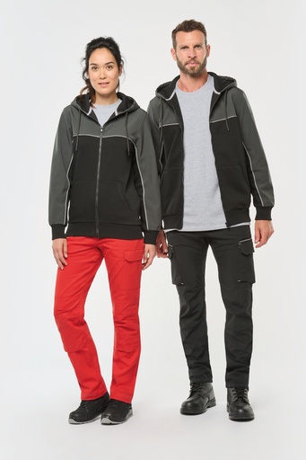 Unisex eco-friendly zipped two-tone fleece hoodie [WK410]