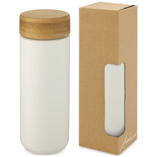 Lumi 300 ml ceramic tumbler with bamboo lid [100705]