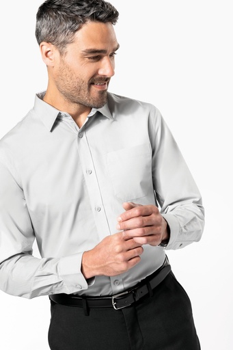 Men's long-sleeved cotton poplin shirt [K541]