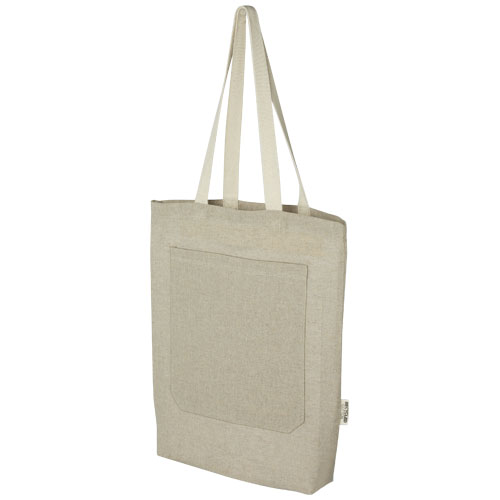 Pheebs 150 g/m² recycled cotton tote bag with front pocket 9L [120643]