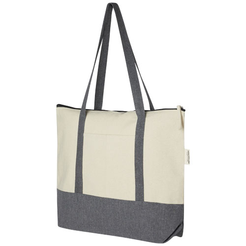 Repose 320 g/m² recycled cotton zippered tote bag 10L [120645]
