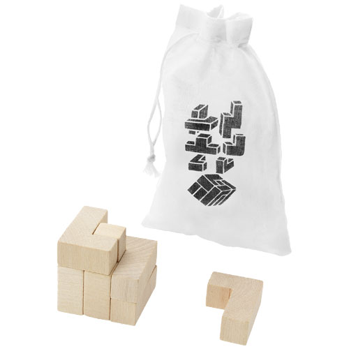 Solfee wooden squares brain teaser with pouch [544809]